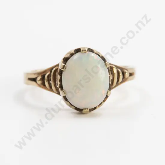 9ct Single Milk Opal Ring