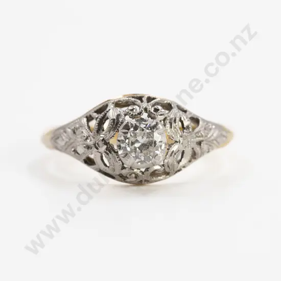 Vintage 18ct & Platinum Solitaire Diamond Ring