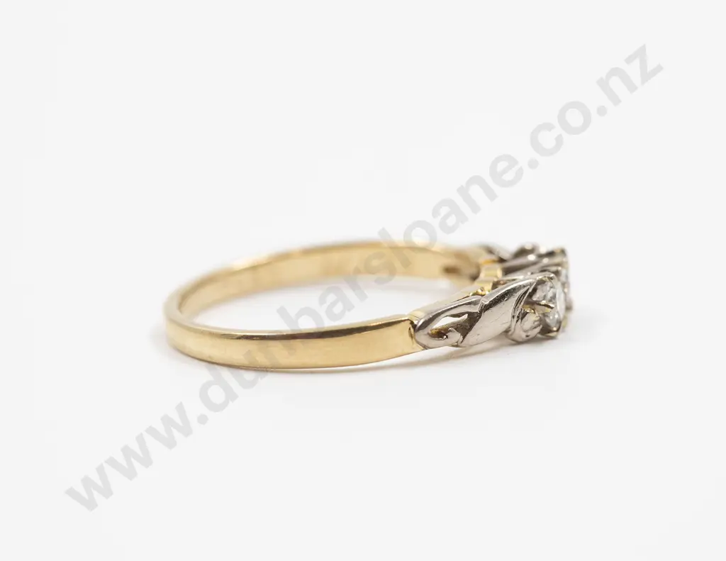 18ct Two Stone Diamond Bridge Ring Image 1++