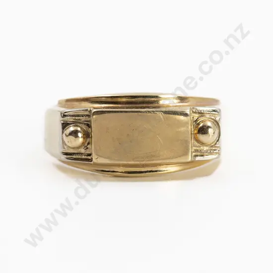 10ct Modern Signet Type Band Ring