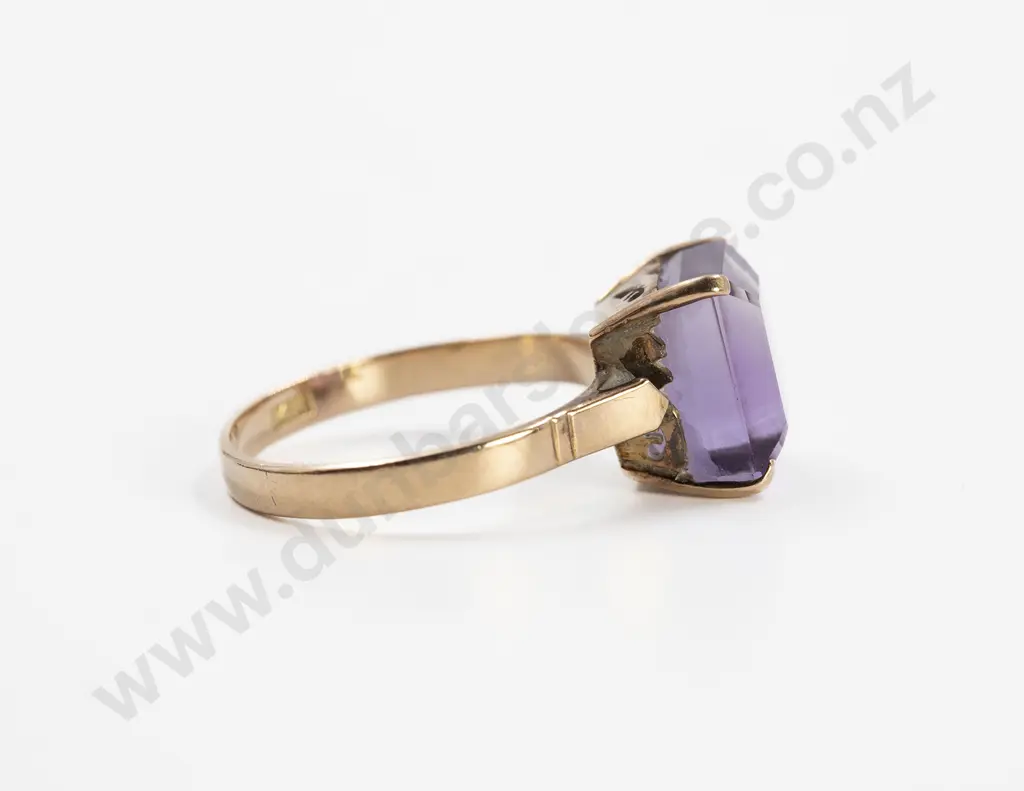 14ct Single Amethyst Ring Image 1++
