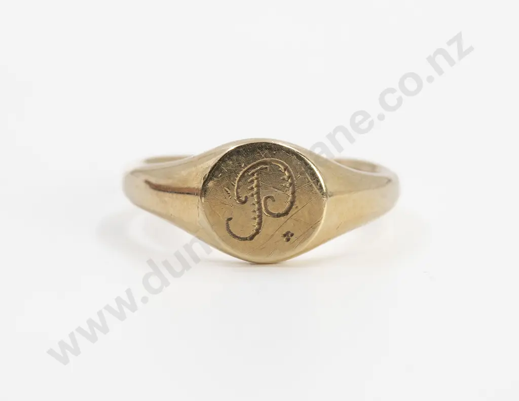 9ct Plain Signet Ring Image 1++