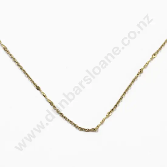 18ct Fancy Trace Link and Bar Twist Neck Chain