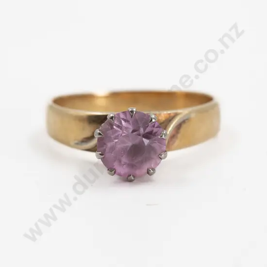 14ct Single Pink Sapphire Dress Ring