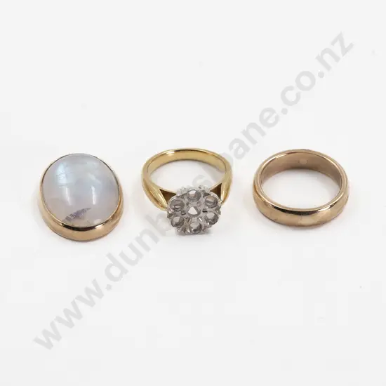 18ct Cluster Ring Mount and 9ct Crystal Ring