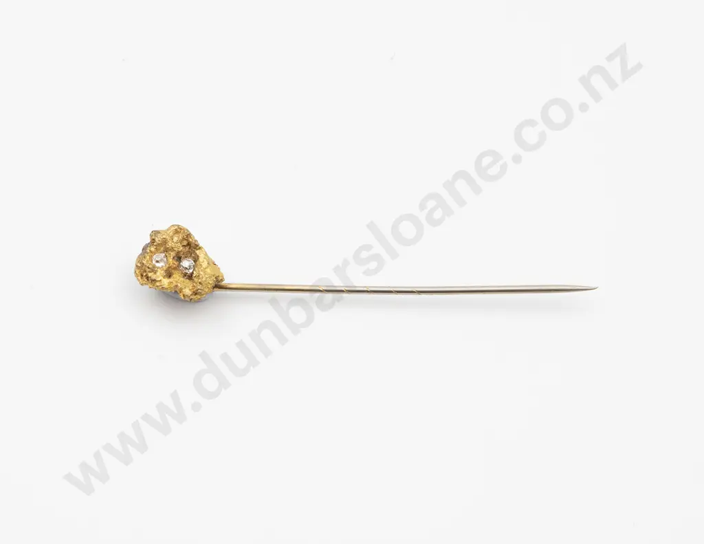Victorian Style Gold Plated Nugget Stick Pin Image 1++