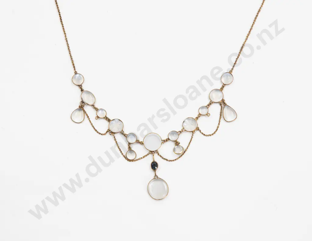 Edwardian 9ct Moonstone Necklet Image 1++