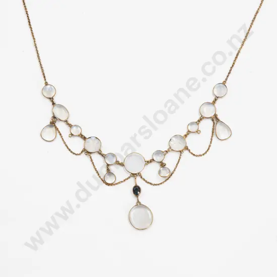 Edwardian 9ct Moonstone Necklet
