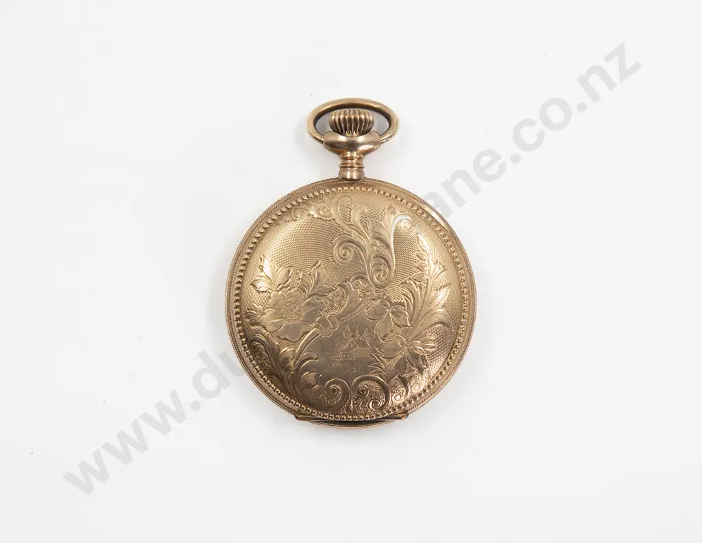 New York Standard Watch Co Gold Plated Hunter Cased Lever Wind Pocket Watch Image 1++