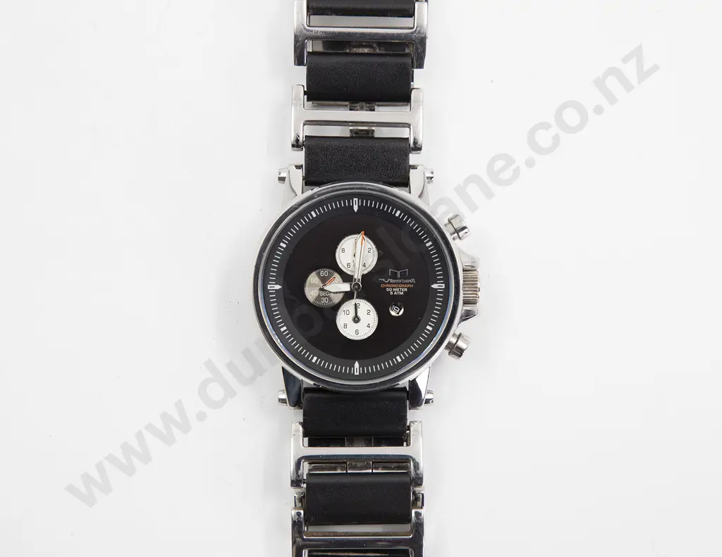 Original Boxed Vestal Plexi Chronograph Steel Stainless Gents Wrist Watch Image 1++
