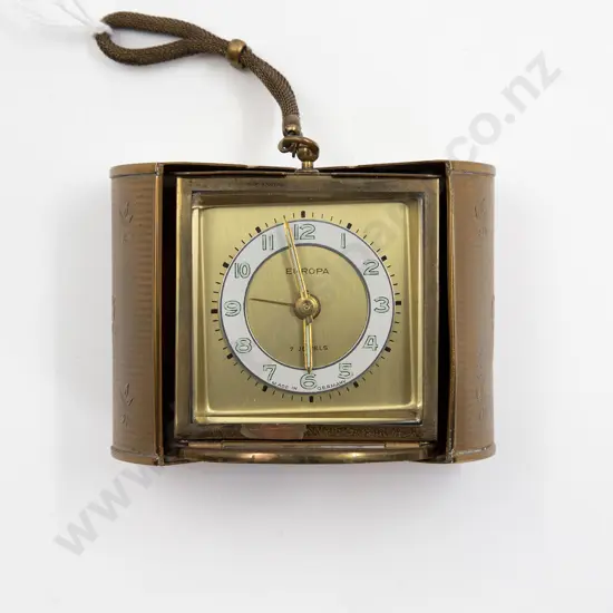 Made in Germany Vintage Europa 7 Jewels Travel Alarm Clock