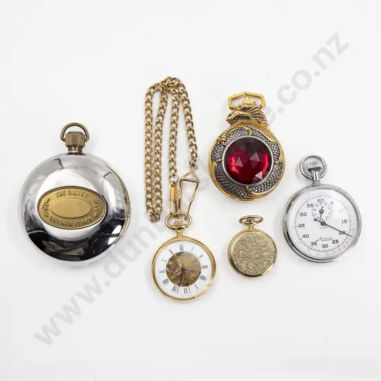 Three Modern Fancy Pocket Watches Travel Alarm Clock and Stopwatch