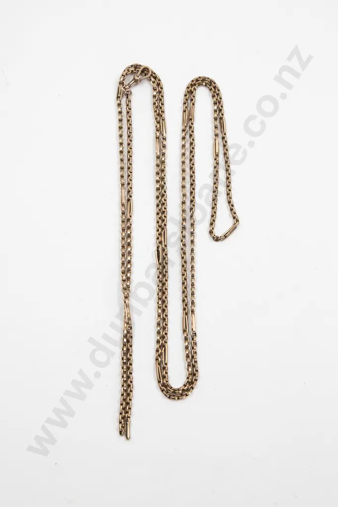 Victorian 9ct Mixed Trace Link Muff Chain Image 1++