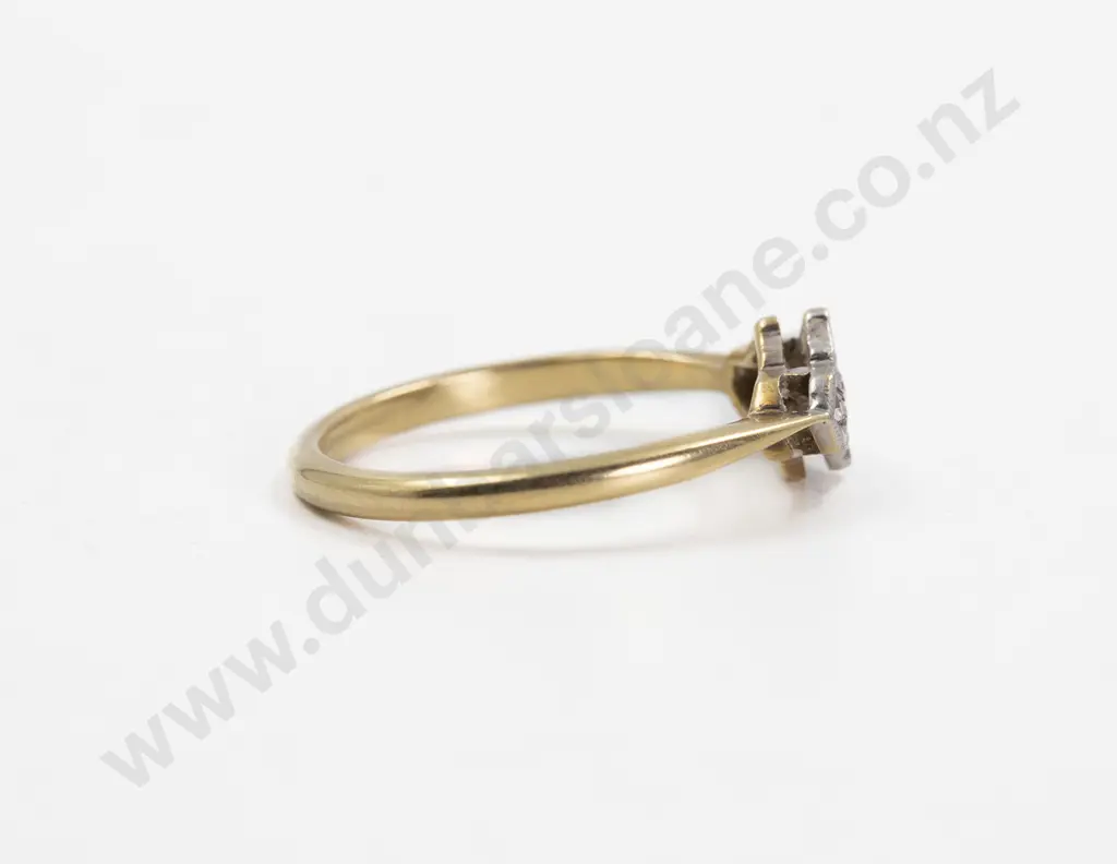 Art Deco 18ct & Platinum Three Stone Diamond Ring Image 1++