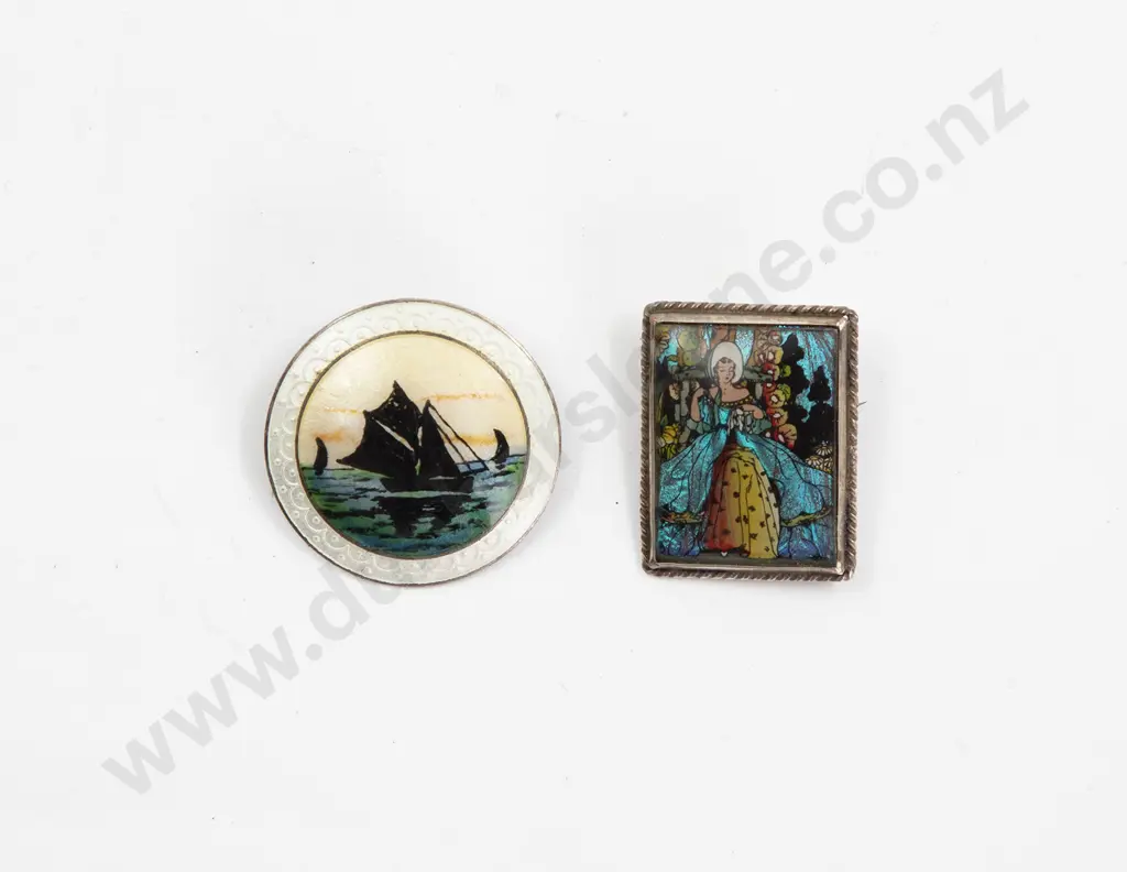 S/S and Enamel Picture Brooch and Butterfly Wing Brooch Image 1++