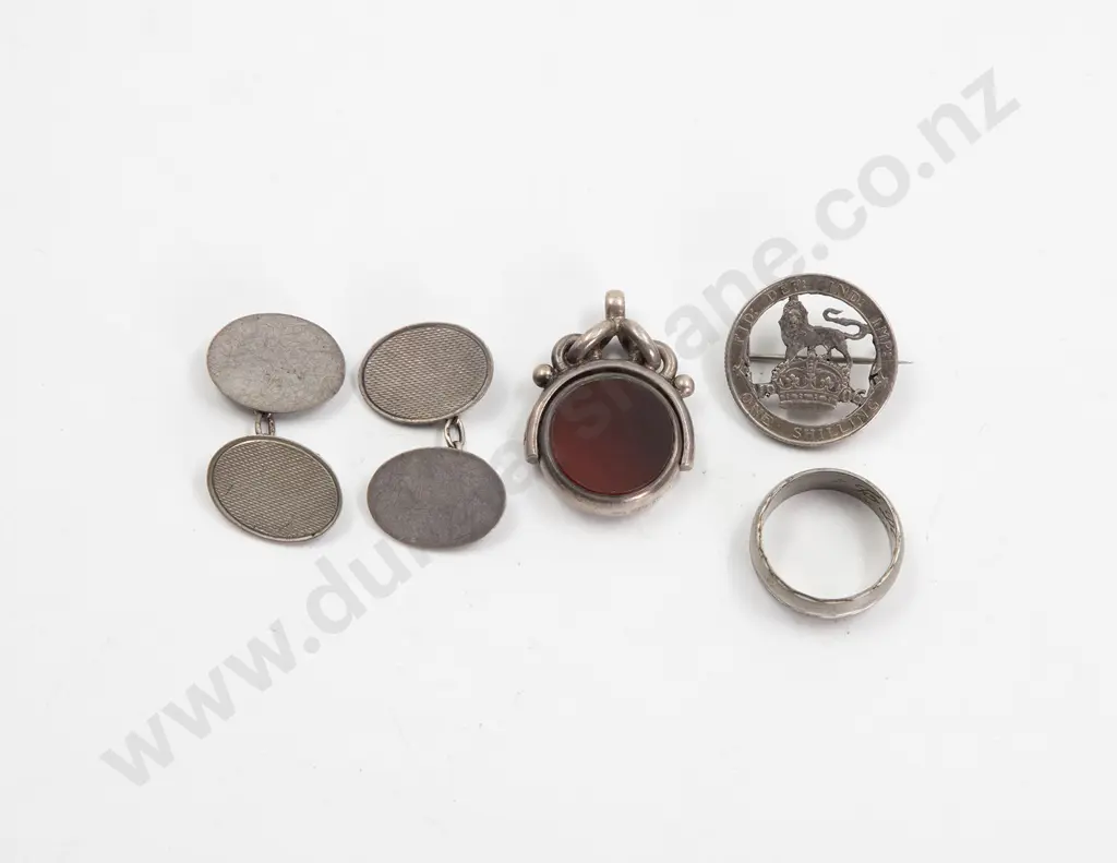 S/S Bloodstone and Carnelian Swivel Fob Image 1++