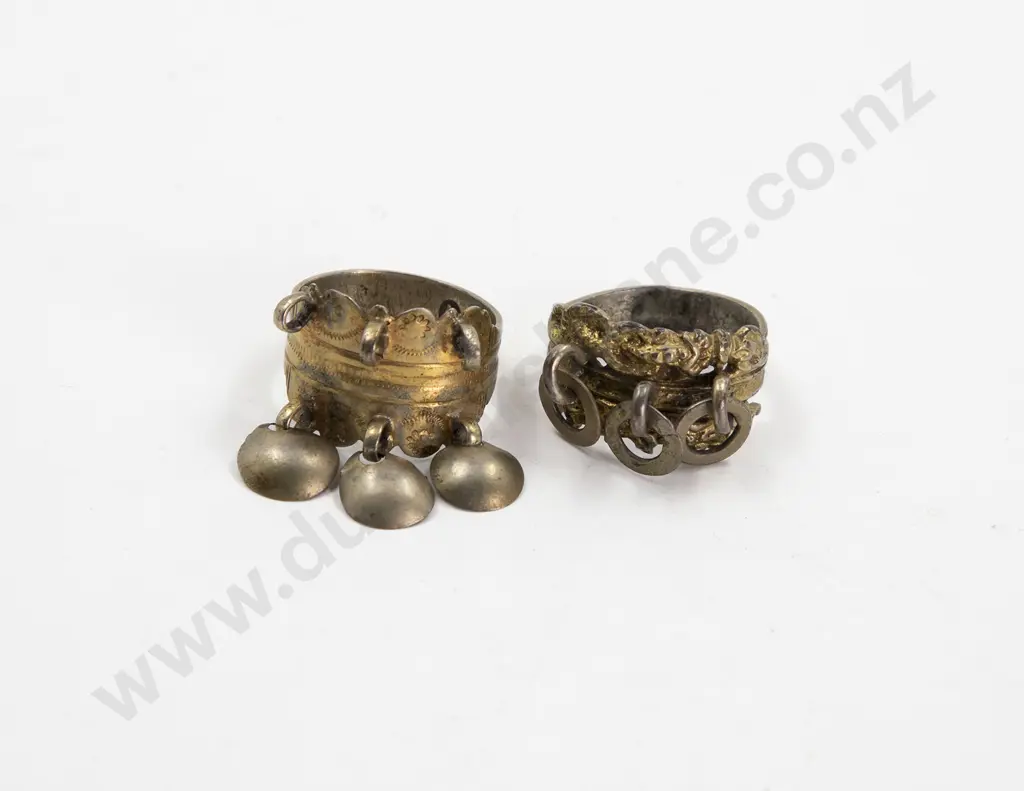 Two Vintage North African Ethnic Finger Rings Image 1++