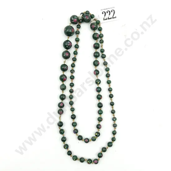 Vintage Single Strand Graduated Venetian Bead Necklace