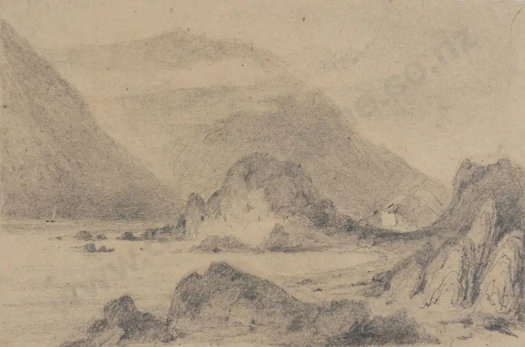 William Swainson (1789 - 1855) - Rocks of Kapiti from Browns Island Image 1++