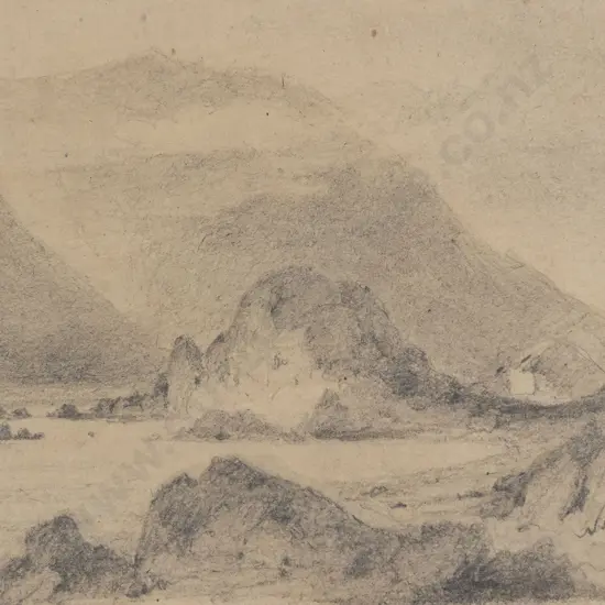 William Swainson (1789 - 1855) - Rocks of Kapiti from Browns Island