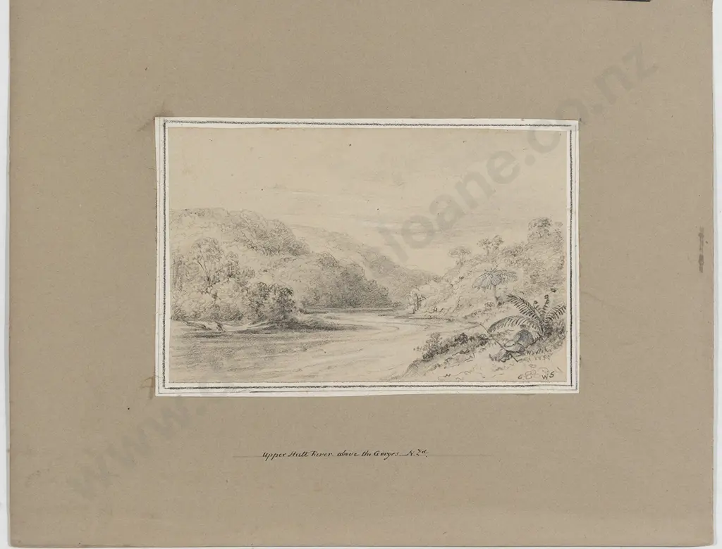 William Swainson (1789 - 1855) - Upper Hutt River Above the Gorges NZd Image 1++