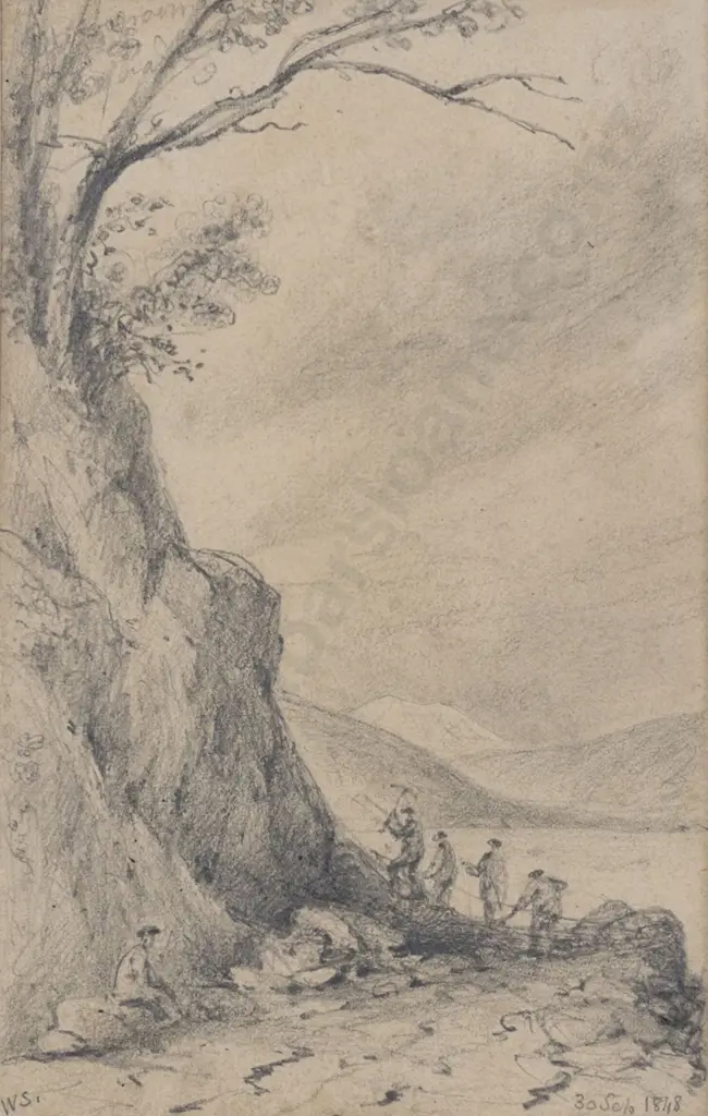 William Swainson (1789 - 1855) - Tararua Mountain from the Wellington Road Image 1++