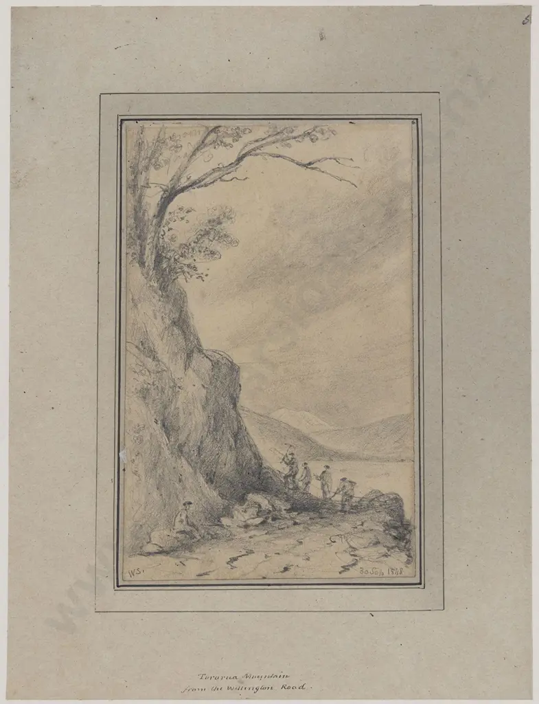 William Swainson (1789 - 1855) - Tararua Mountain from the Wellington Road Image 1++