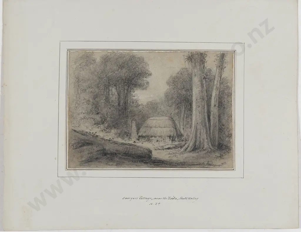 William Swainson (1789 - 1855) - Sawyers Hut Near Taita Hutt Valley Image 1++