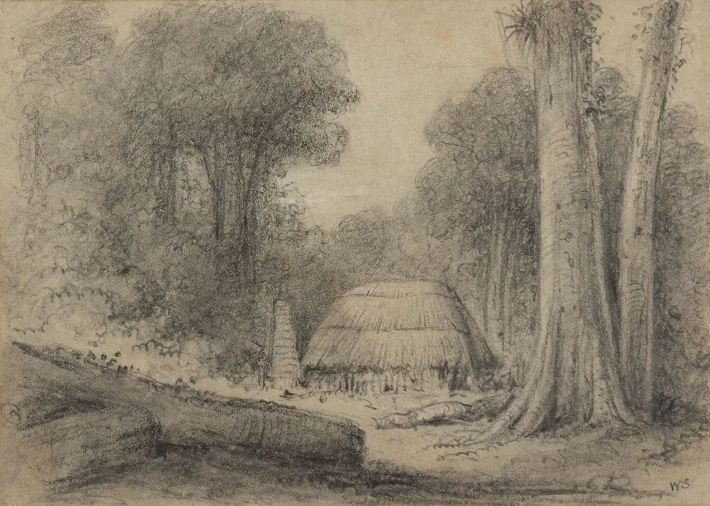 William Swainson (1789 - 1855) - Sawyers Hut Near Taita Hutt Valley Image 1++