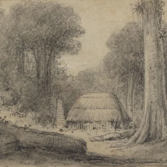 William Swainson (1789 - 1855) - Sawyers Hut Near Taita Hutt Valley
