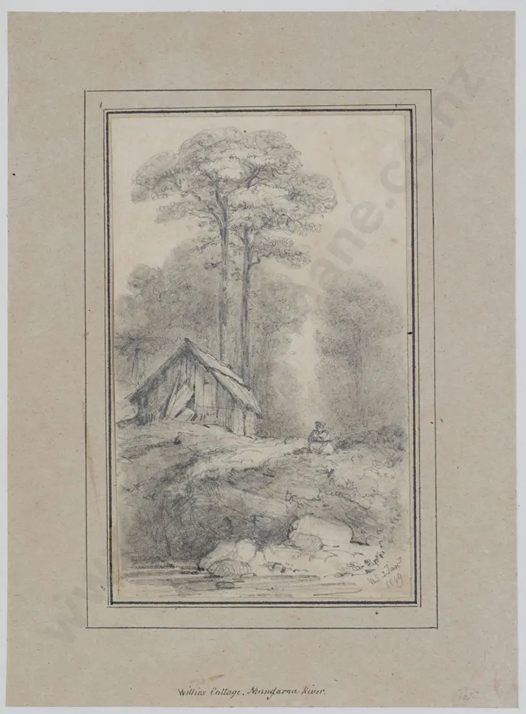 William Swainson (1789 - 1855) - Willies Cottage Mungaroa River Image 1++