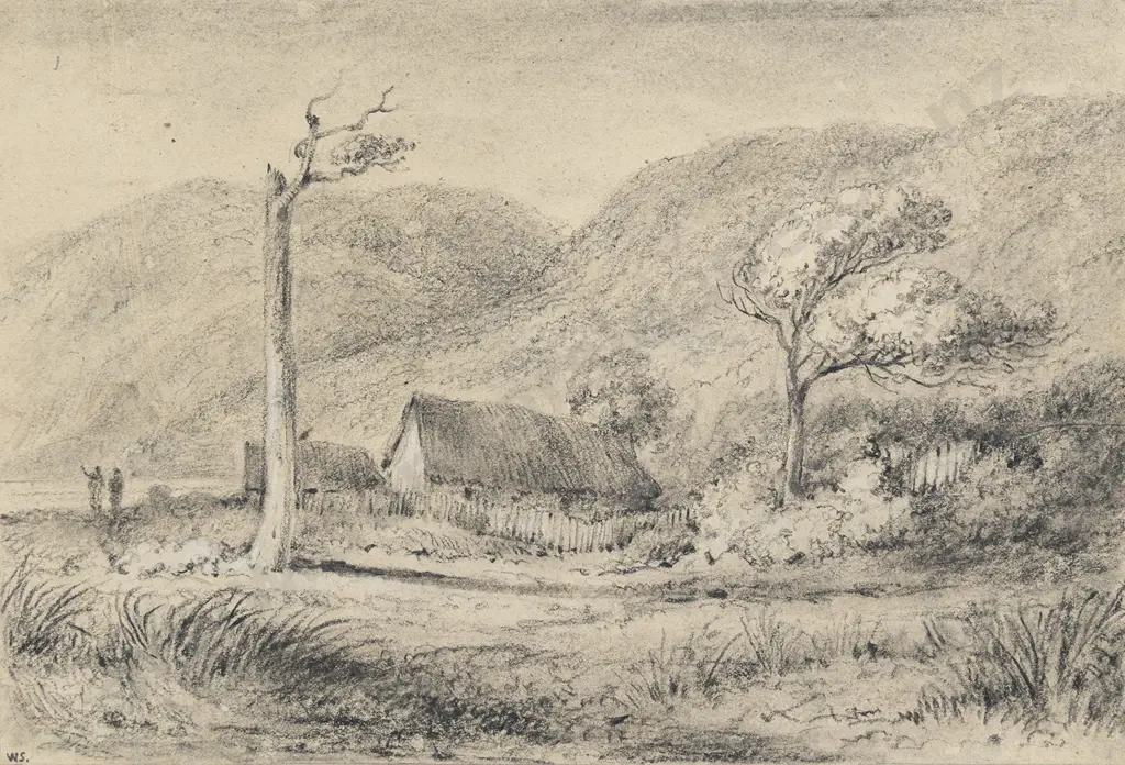 William Swainson (1789 - 1855) - Cottages at the Cora Kora Valley Image 1++