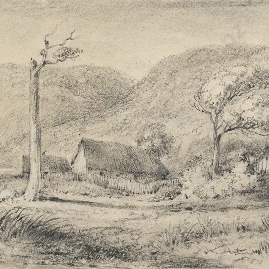 William Swainson (1789 - 1855) - Cottages at the Cora Kora Valley