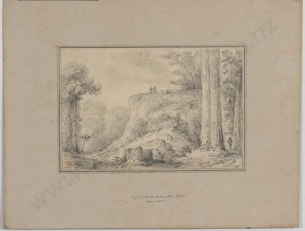 William Swainson (1789 - 1855) - Cliffs near the Pakaratiki River Upper Hutt Image 1++