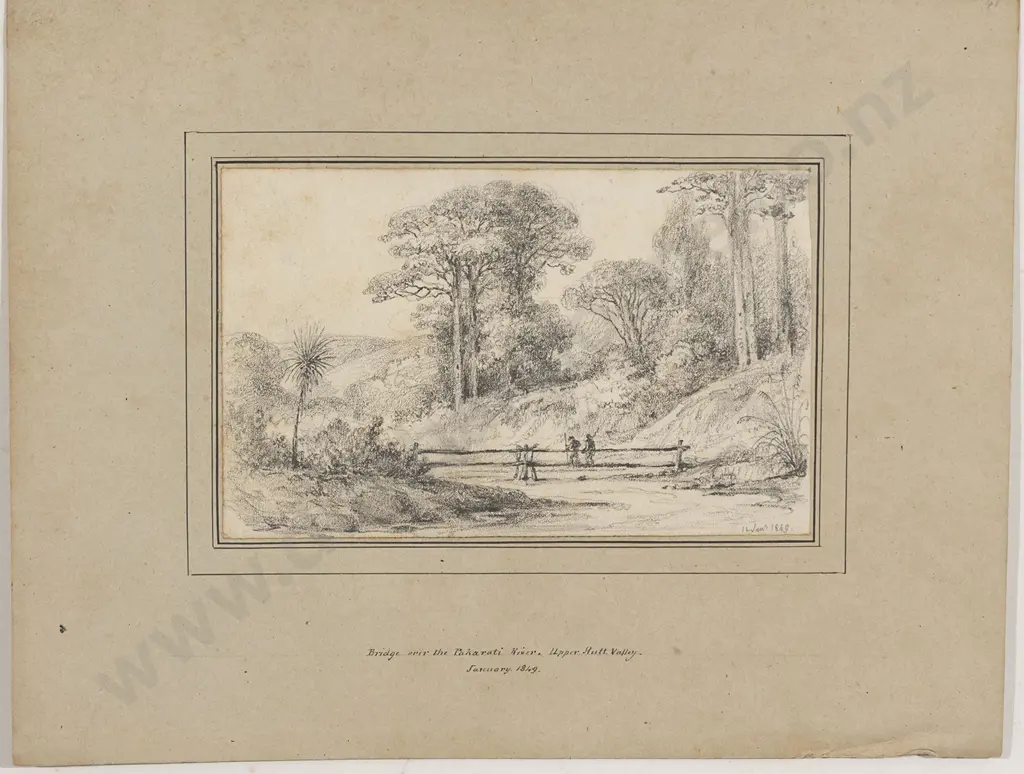William Swainson (1789 - 1855) - Bridge Over Pakaratiki River Image 1++