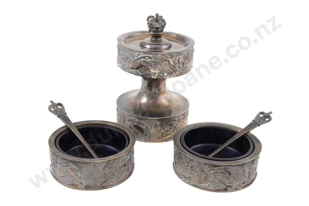 Rare Garrard & Co S/S Gilt 1977 Silver Jubilee Commemorative 5 Piece Cruet Set Image 1++