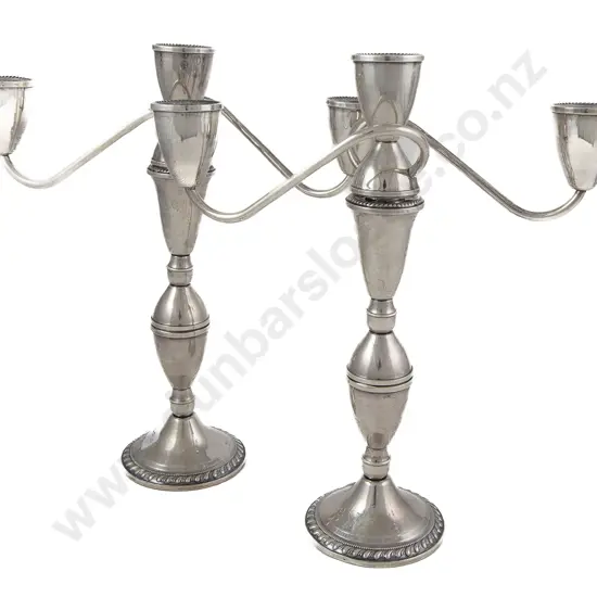 Pair Of American S/S Candleabra By Duchin Creation