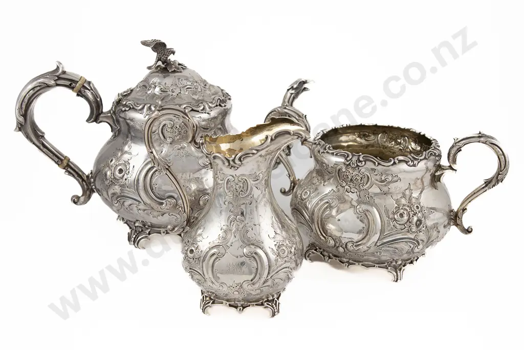 Vict S/S 3 Piece Teaset Image 1++