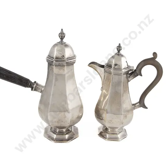 Edw VII S/S Chocolate Pot & Matching Smaller Pot