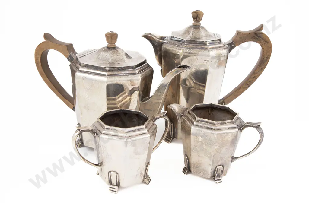 Art Deco S/S 4 Piece Tea & Coffee Set Image 1++