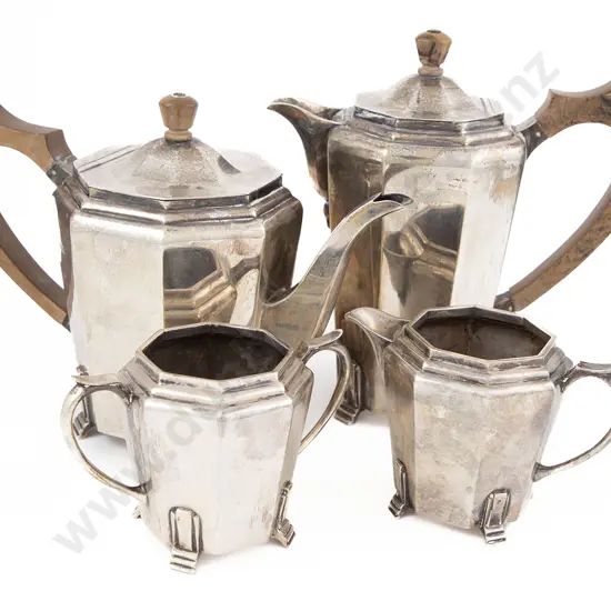 Art Deco S/S 4 Piece Tea & Coffee Set