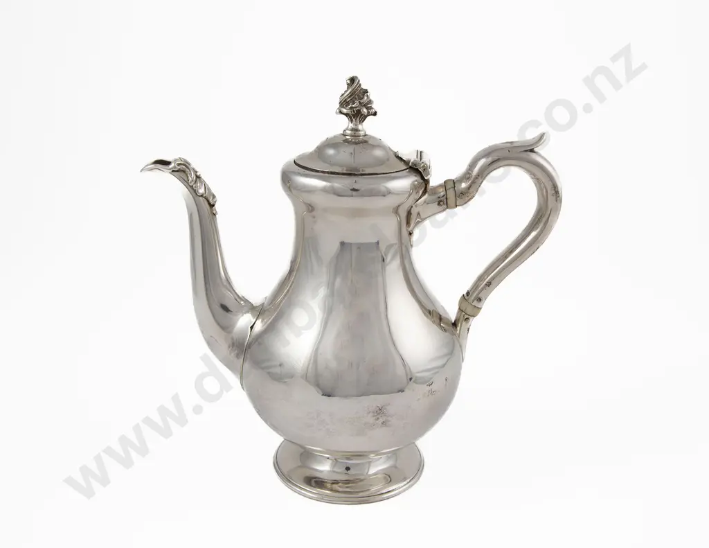 Early Vict S/S Coffee Pot By Robert Hennell III Image 1++