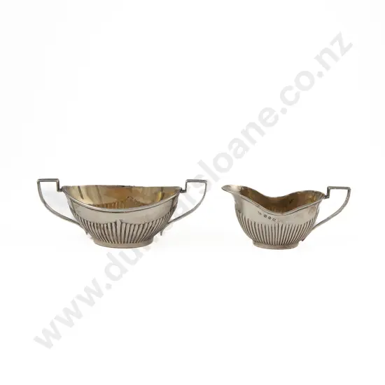 Vict S/S Sugar Bowl & Cream Jug