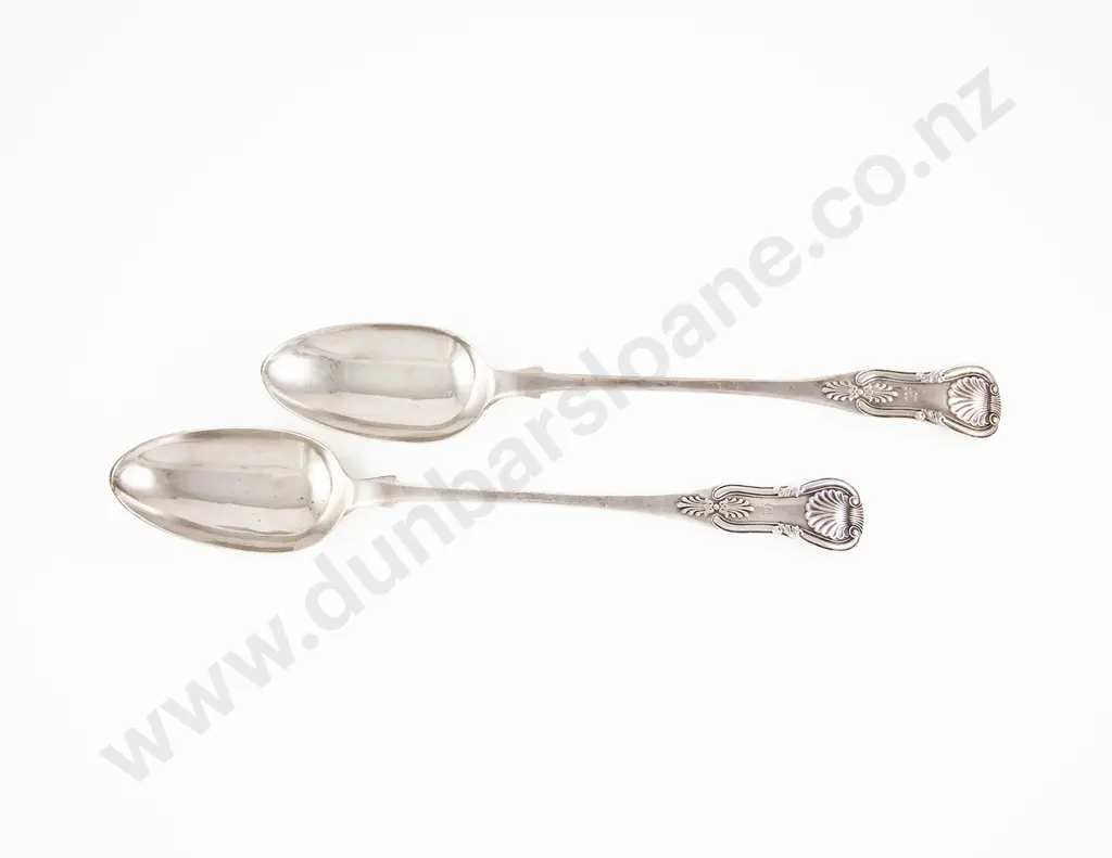 Fine Pair Of Vict Scottish S/S Basting Spoons Image 1++