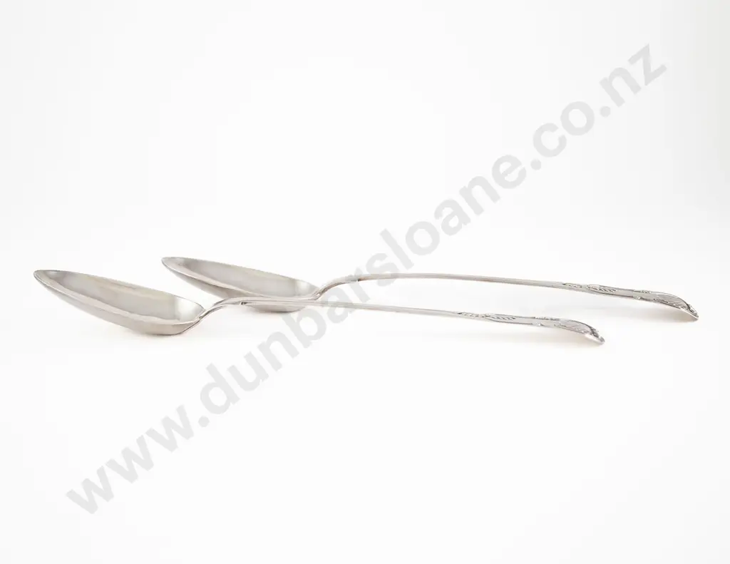 Fine Pair Of Vict Scottish S/S Basting Spoons Image 1++