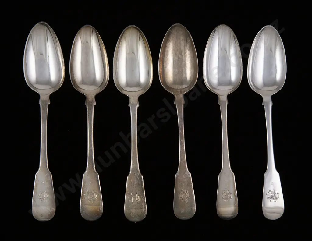 Set Of 6 Geo III Scottish S/S Tablespoons Image 1++