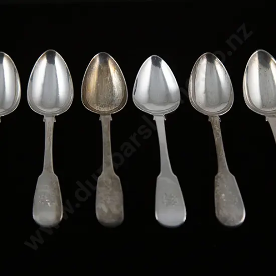 Set Of 6 Geo III Scottish S/S Dessert Spoons