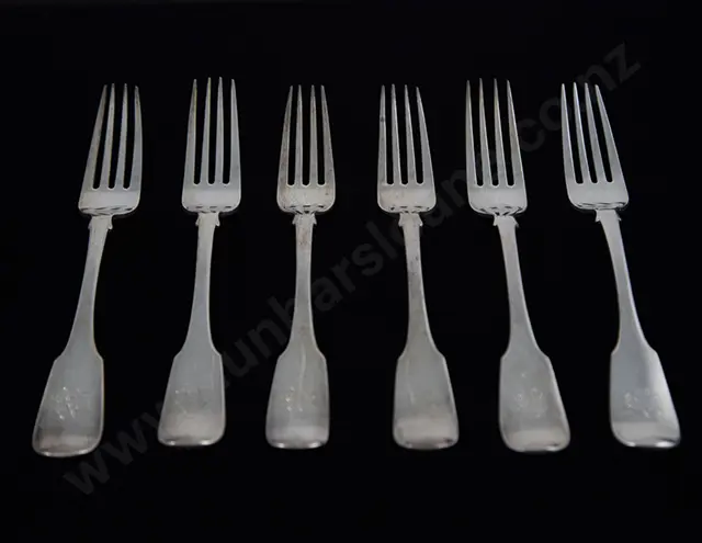 Set Of 6 Geo III Scottish S/S Table Forks Image 1++