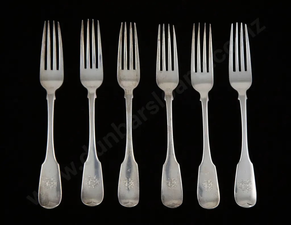 Set Of 6 Geo III Scottish S/S Table Forks Image 1++