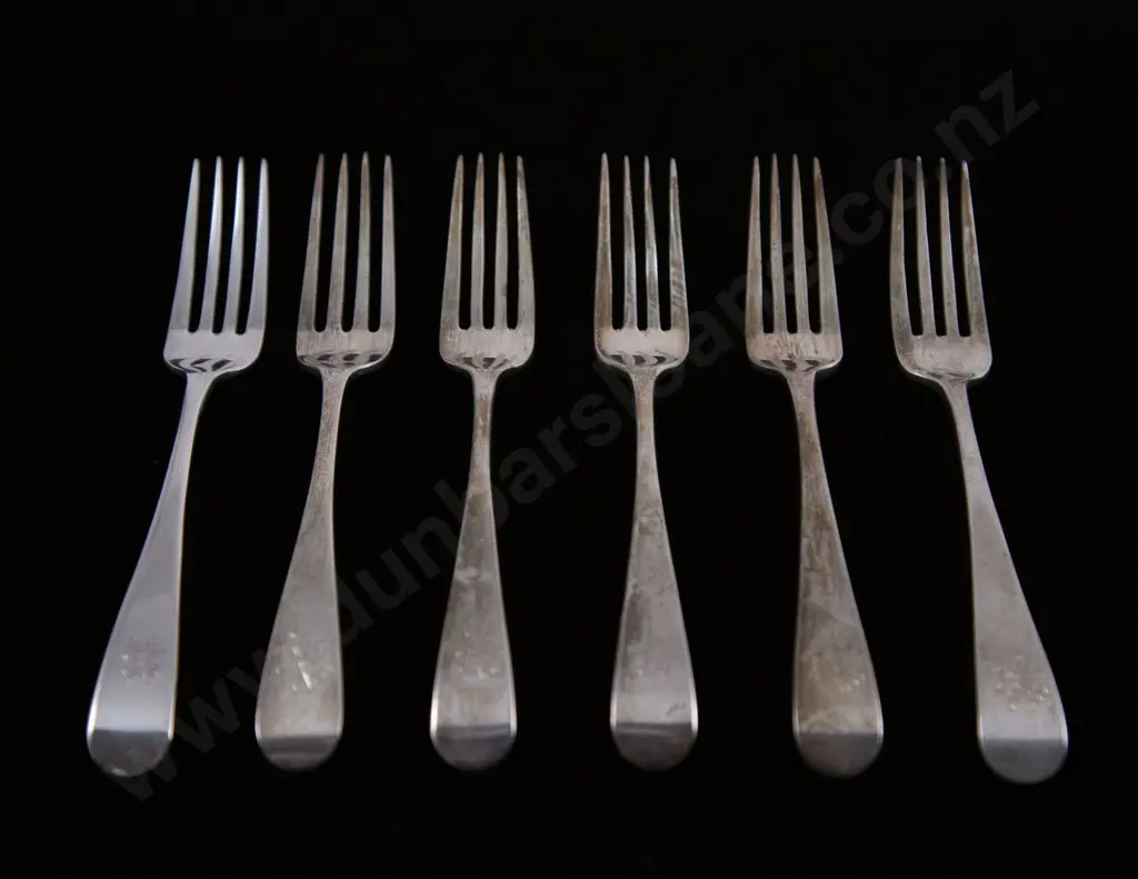 Set Of 6 Geo III Scottish S/S Dessert Forks Image 1++